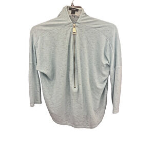 Alfani Women’s Zippered Light Weight Sweater Top Mint/Gold Zipper Size M